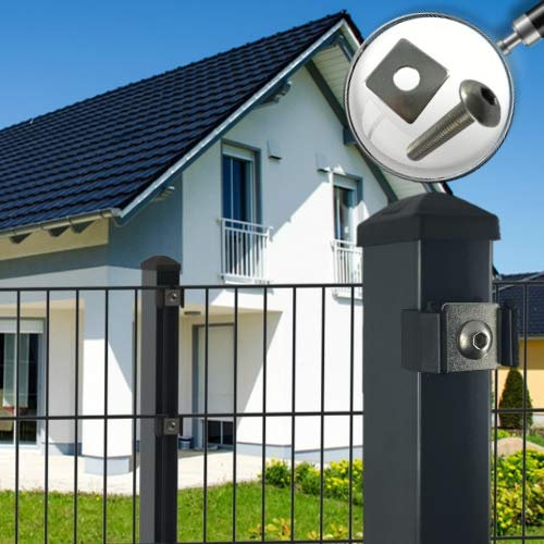 auf-mass24 Doppelstabmattenzaun anthrazit RAL7016 KP Länge und Höhe wählbar 6/5/6 Doppel-Stab Matten Zaun Draht Gitterzaun Metallzaun (25, 143)