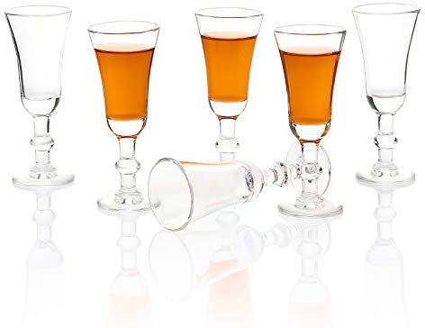 Glsairy Cordial Glasses,1 OZ Lead-Free Limoncello Glasses, Clear Aperitif Glasses Set of 6