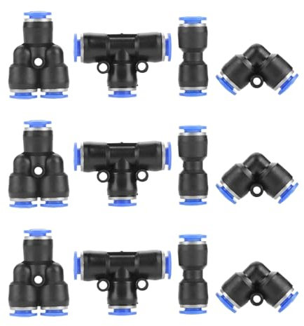 Joint en Plastique 40 pièces 6 mm Connecteur Rapide pneumatique, PU6 PV6 PE6 PY6, connecteurs Droits, connecteurs coudés, connecteur Union en Y, Conception Ovale, Outils pneumatiques
