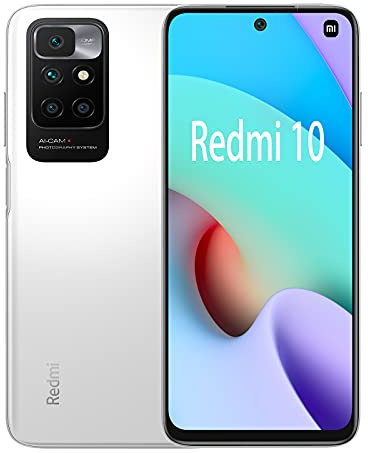 Xiaomi Redmi 10 Smartphone,4GB RAM+64GB ROM, DotDisplay FHD+ da 6,5 pollici, MediaTek Helio G88 Octa-Core, fotocamera quad AI da 50 MP e fotocamera frontale da 8 MP (4GB+64GB,Bianca)