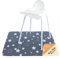 TotsAhoy! Non Slip Splash Mat for Under Highchair Floor Protector – Washable Play Mats for Floor - Waterproof Non Slip Mat - Great as a Baby Mat, Craft Mat, or Baby Play Mat (White Stars)