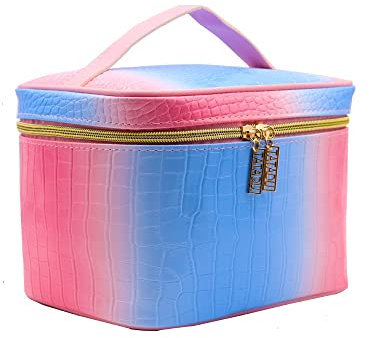 Kosmetiktasche PU-Leder Schminktasche Kulturtasche Reise-Make-up-Tasche Organizer Waschtasche Groß Kosmetikbeutel Schmink Tasche WaschbeutelToilettentasche für Damen & Frauen Mädchen (Rosa)