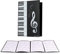 Bymivofun 4-seitiger Notenordner, A4 4-seitiger Notenordner, für Klavier, Gitarre, Violine, Papier, Dokumente, Musikliebhaber, Studenten