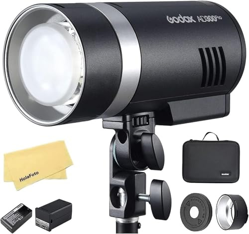 Godox AD300 Pro AD300Pro Flash per fotocamera Canon Sony Nikon Fuji Olympus Panasonic, TTL 2.4G HSS 1 / 8000s Outdoor Strobe con batteria al litio 2600mAh, 320 flash a piena potenza