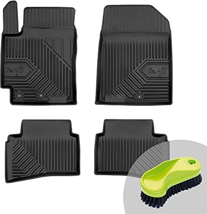 FROGUM No.77 Gummimatten Ganzjahresset von Auto Fußmatten Autofussmatten für Kia Rio IV 2017-2020, für Kia Stonic ab 2017 | Langlebiges TPE Material