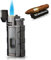 PROMISE Sturmfeuerzeug Winddichte Triple Jet Flame Butan Nachfüllbares Gasfeuerzeug mit Zigarrenpunsch Geschenkidee Vater-Geschenk(Rotguss-D)