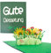 TOG BEG 3D Pop-up Grußkarte mit Motiven Gute Besserung und Blumen, ein liebevolles Geschenk und Gute Besserung für Familien, Freunde, Kollegenkreis inkl. Umschlag (grün)