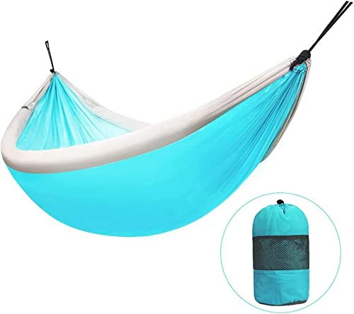 SHAWLA Hängesessel Schaukelsitz Doppelhängematte Freizeithängematte Einzelperson Doppelschaukel Fallschirmtuch Indoor und Outdoor Hängesessel Lager 200kg Campingausflug Schaukel (Blau)