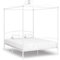 Hommdiy Himmelbett Bettgestell Bett Einzelbett Metallbett Bettrahmen Lattenrost Schlafzimmerbett Schlafzimmermöbel Ehebett Weiß Metall 180 x 200 cm