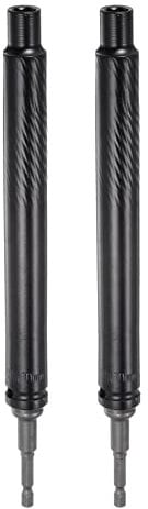 sourcing map Lot de 2 douilles creuses extra longues, 10 mm x 200 mm de profondeur avec adaptateur de perceuse à tige hexagonale