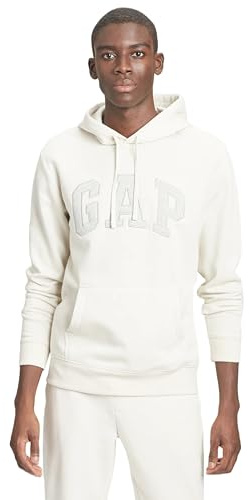 GAP Men's Heritage Logo Pullover Hoodie, Unbleached White, XL