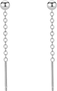 Ayoiow Ohrringe Hängend Lang, Sterling Silber Ohrringe Orientalisch Ball Ohrschmuck Indisch Silber