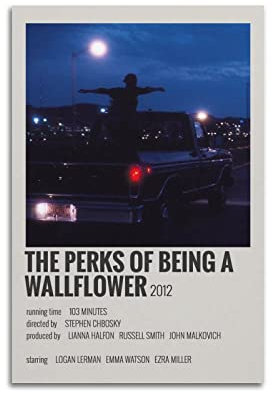 Filmposter The Perks Of Being A Wallflower, Leinwandkunst, dekoratives Gemälde, Bilddruck, modern, Familie, Junge, Mädchen, Schlafzimmer, Wohnzimmer, Dekoration, Poster, 30 x 45 cm
