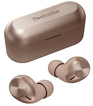 Technics EAH-AZ40M2EN Kabellose Ohrhörer mit Noise Cancelling, Multipoint Bluetooth 3 Geräte, Bequemer In-Ear-Kopfhörer mit Integriertem Mikrofon, Roségold
