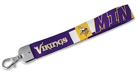 Rico Industries NFL Football Minnesota Vikings Standard-Handgelenk-Schlüsselband, niedlicher Handgelenkriemen, Schlüsselanhänger für Damen und Herren, Autoschlüssel, Ausweise, Karte, Geldbörse