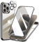 Leedia 360 Grad Hülle Kompatibel mit iPhone 15 Pro Hülle + 2 Kameraschutz Ganzkörper Eingebauter Glas Displayschutzfolie iPhone 15 Pro Schutzhülle Transparent Handyhülle für iPhone 15 Pro 6.1 Grau
