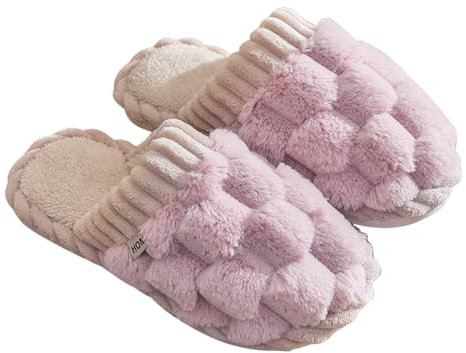 Feelorna Pantofole soffici da donna, schiuma di memoria morbida confortevole antiscivolo pantofole, Colore: rosa., 37/38 EU