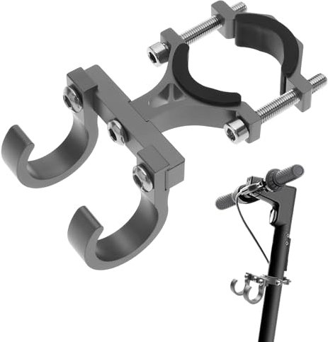 Wekuw Haken für Scooter Elektroroller Haken, Aluminiumlegierung Elektroroller Haken, Aufbewahrungstasche Haken Roller Fronthaken und Elektrofahrzeug Fahrradhaken, Haken für elektroroller (Titanfarbe)