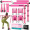Ayombo Pilates-Bar-Set mit Widerstandsbändern, Pilates-Trainingsgerät für Beine, Hüfte, Taille, Arm, Kniebeugen-Trainingsgerät für Heimtraining, verstellbares 3-teiliges Pilates-Bar-Set für Damen und