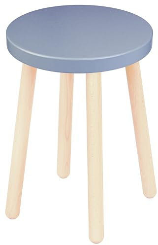 Spec-Wood Hocker - Barhocker - Küchenhocker - Blumenständer - Couchtisch klein - Holz Deko - Pflanzenständer - Hocker Rund - Grau/Buche Natur