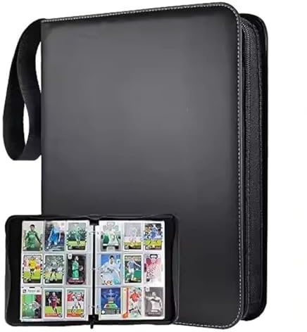 EDGYSENSE 900-Pocket Waterproof Trading Card Binder – PU Leather Album with 50 Removable Sleeves – Durable Card Holder Case for Collectors