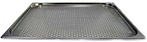 AcMax GN 2/1 Gastronorm - Recipiente para gastronomía (acero inoxidable, 11 L, profundidad de 40 mm, perforado)