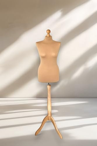 LUSORIA Schneiderpuppe, Schneiderbüste weiblich beige/helles Holz (XL 42/44)