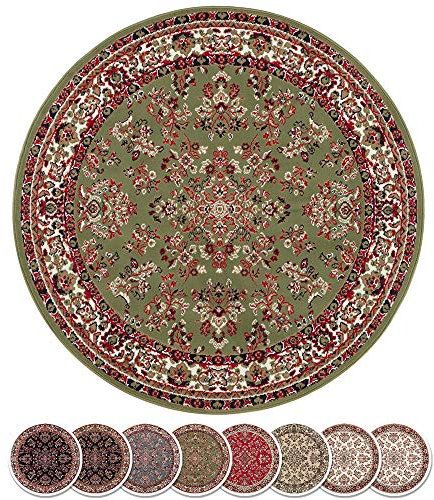 Teppich Boss - Design Kurzflor Orient Teppich Zabul orientalisch Perser Look, Farbe:Grün, Größe:80x250 cm