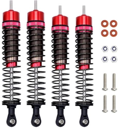 HOBOHY CW01 Shocks Absorber Oil Threaded Damper Kit for Tamiya CW-01 Chassis Lunch Box Midnight Pumpkin RC Car Upgrade Parts (Red)