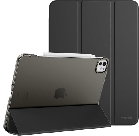 MoKo Custodia per iPad PRO 11 Pollici M4 2024 (5a Gen.), Custodia Sottile con Retro Traslucido in PC Rigido per iPad PRO 11'' 2024 (A2836/A2837/A3006), Supporta Apple Pencil PRO, Nero