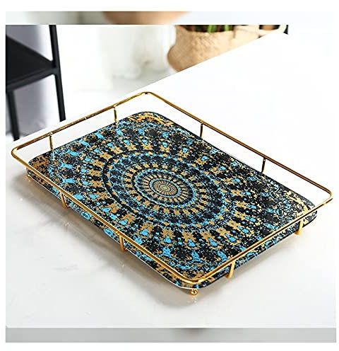 Badezimmer-Tabletts, Keramik-Waschtisch-Tablett, Marmor-Dekor-Tablett, Schmuckschale, Badezimmer-Waschtisch-Organizer, Parfüm-Tablett, Schmuckteller-Halter für Taschentücher, Seife, Handtuch,