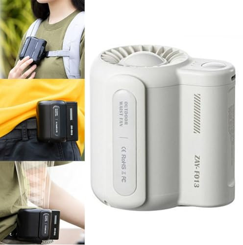 Cool Clip Fan Under Shirt, 2024 New Fan Clip On Waist Portable Cooling Fan, 4500mAh Cool Clip Waist Fan,3 Speeds Strong Airflow Wearable Personal Clip Fan,for Outdoor Works, Farm, Hiking, Camping