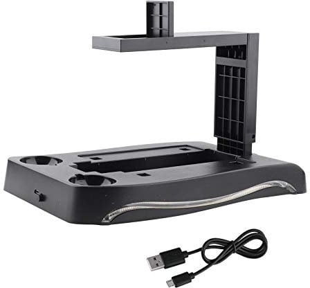 Charging Dock Controller, Charging Charger Dock Station Holder Bracket PS4 VR Headset Headphones Clear Holder with USB Cable 