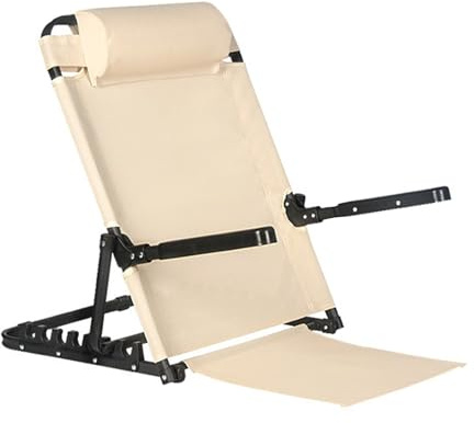 Bett Rückenlehne, Bett Rückenlehne mit Faltbaren Armlehnen, 8 Stufen Einstellbarer Winkel, Klappbett Rückenlehne Unterstützung für Bett Couch oder Boden (Khaki)
