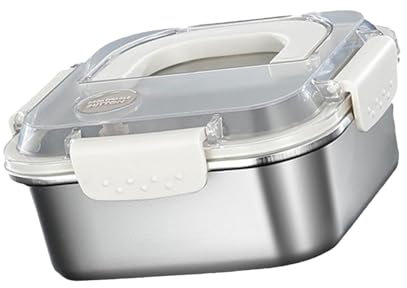 Food Storage Containers - Stainless Steel Reusable Snack Box, Stackable Meal Prep Container | Leak Proof Metal Lunch Container with Lids, Dishwasher Safe Food Storage Box for Daycare and School