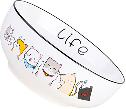 WATIIFUFU Bol Japonerie Créatif à Nouilles Et Fruits 15 Cm En Céramique Résistante à La Chaleur, Motif Chat Kawaii, Destiné Aux Repas Quotidiens Et Salades, Bol Unique Cuisine Japonaise