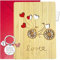 LOOBEAR Muttertag Karte aus Holz, Geldumschlag zum Muttertag, Geldgeschenk Karten Set mit Umschlag und Herz-Schlüsselanhänger Kreative GrußKarte, Geburtstagskarte für Mama (Fahrrad)