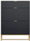 UEV Shoe Storage Cabinet with 2 Compartments & 1 Hidden Shelf, Adjustable V-Line Shoe Rack for Living Room, Hallway (Black)