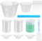 7 vasos de silicona para fundición, 100 ml, 250 ml, 500 ml, juego de vasos medidores de silicona para resina epoxi, manualidades, laboratorio, cocina, moldes, incluye 3 vasos mezcladores de pintura