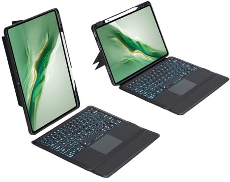 Funda para teclado retroiluminado Bluetooth para Honor MagicPad 2 de 12.3 pulgadas (no compatible con Honor MagicPad de 13 pulgadas), retroiluminación y ratón TrackPad y teclado desmontable