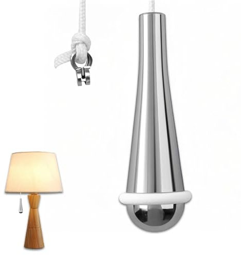 Bathroom Light Pull Cord – 1.5m White Pull Cord with 80cm Elegant Drop Handle, Pull Cord Light Switch for Bathroom, Ceiling Light Switch Pull Cord, Easy Grip Bathroom Light Pull for Shower & Ceiling