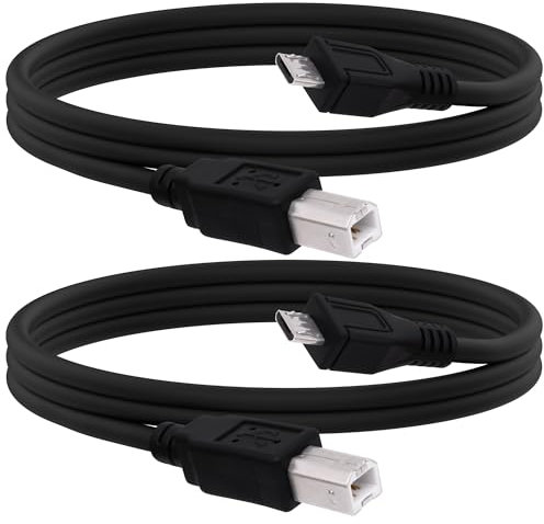 YARCHONN Micro USB Druckerkabel Micro USB 5pin macho a estándar USB tipo B macho OTG Datladekabel für Telefon Tablet Drucker Elektronisches Midi Piano -1.5M -2pcs
