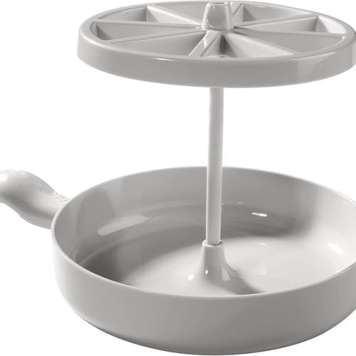 Ultimate Microwave Barbecue Grill Cookware Dish with Strainer and Prep Trays for Oven Cooking - Versatile Baking Trays and Kitchen (White, 26X18X3. 7cm)