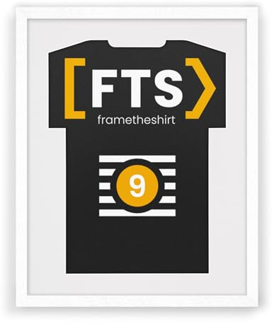 FTS Sports Trikotrahmen für Kinder, 43 cm x 53 cm, Holzrahmen weißer, verschiedene Hintergrundfarben, Fußball, Volleyball, andere Sportarten