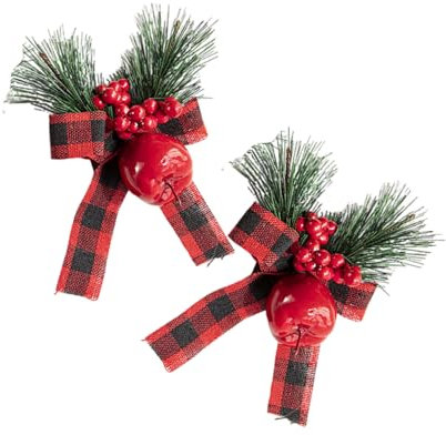 Lot de 2 nœuds colorés pour décoration de Noël, nœud papillon pour porte d'entrée, décoration intérieure ou extérieure, décoration de vacances étincelante pour sapin de Noël