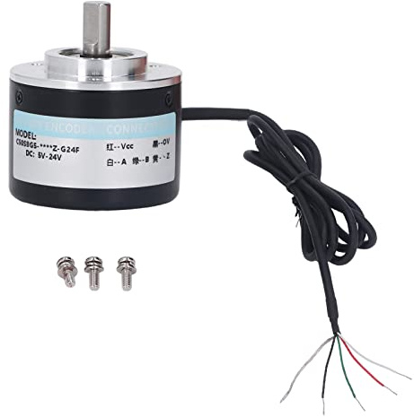 Klanata Incremental Rotary Encoder, 1200/2000PR DC5V-24V 2 Phase, 50-mm-OD-PNP-Ausgang für industrielle Automatisierung und Bewegungssteuerungssysteme (2000p/r)