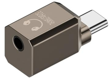 Nudiuhis Type-C to 3.5mm Audio Adapter 32Bit/384KHz Decoding Chip USB C Headphone Jack Converter for Mobile Phone Gunmetal Color