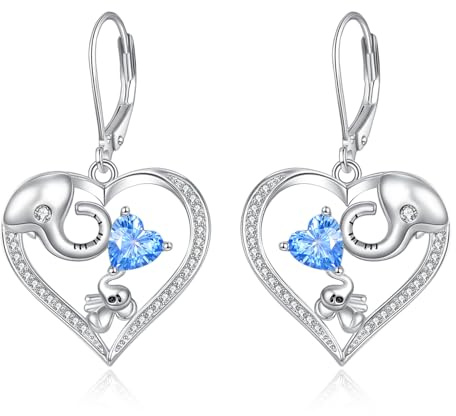 Schmetterlings/Elefante/LiebesknotenOhrringe 925er Sterling Silber Zirkonia Geburtsstein Ohrringe Schmuck Geschenk für Damen