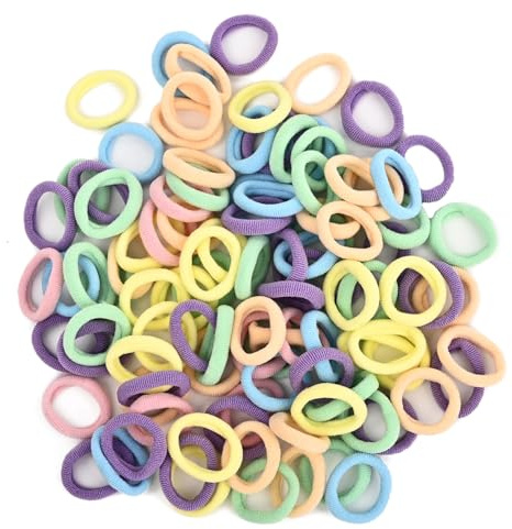 100 Stück Baby Haargummis, Mini Haarbänder für Mädchen, Kinder und Frauen, weiche Haargummis, Haaraccessoires für Kleinkinder, Mädchen, Frauen (Candy Farben)