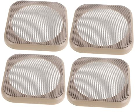 DOITOOL 4pcs Square Speaker Grill Covers Beige Mesh Protective Case for Car Subwoofer Audio Speaker Dustproof Guard